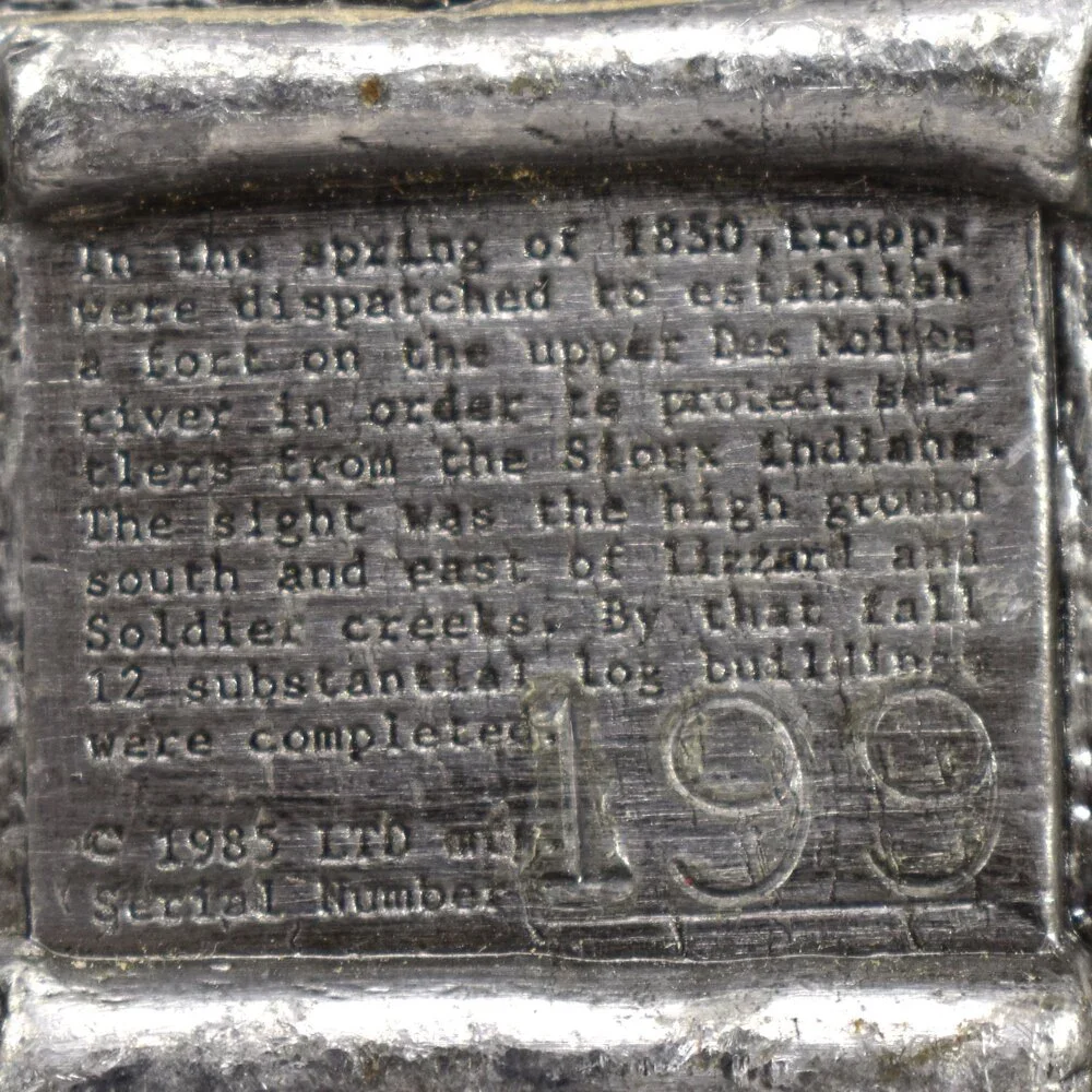 Vintage Belt Buckle 1985 Historic Fort Dodge Dragoons USA Made Silver‎ Color